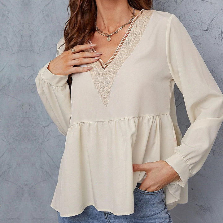 Blouse femme avec manches enrichies et dentelle Chic & Stil