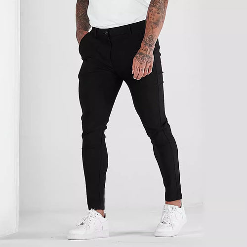 Slim-fit chino pants for men with elastic waist and stylish design Lune London