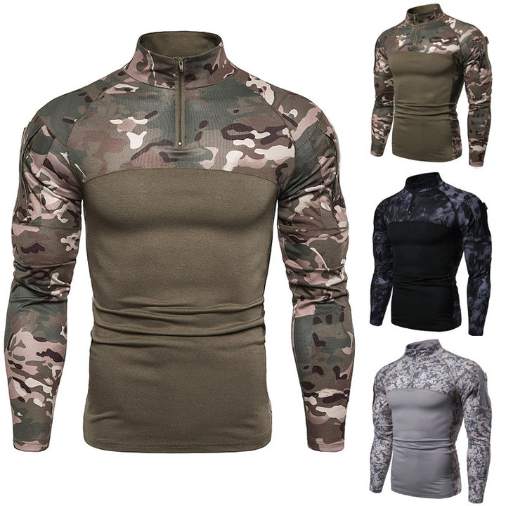 Functional sweater for men with partial zip and modern camouflage design Lune London
