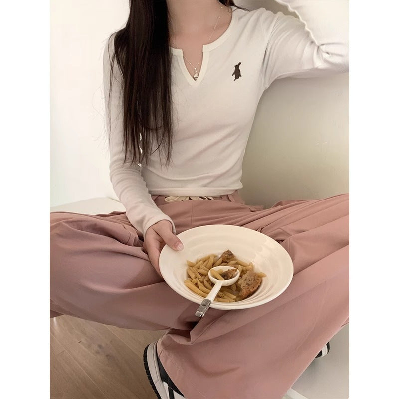 Women's casual cropped long sleeve shirt Chic & Stil