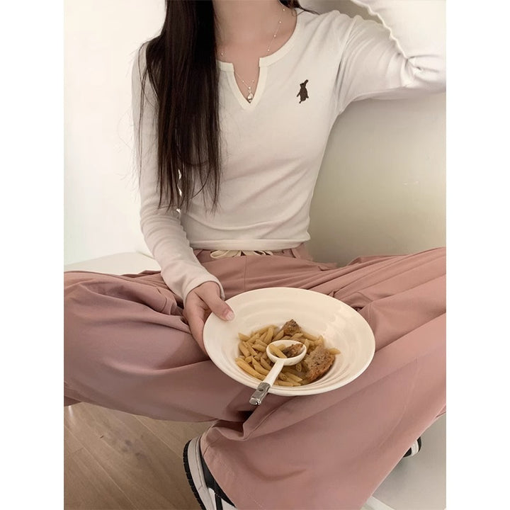 Women's casual cropped long sleeve shirt Chic & Stil