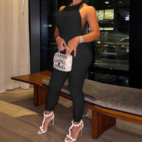 Ladies Elegant Jumpsuit with Deep Back Neckline and Asymmetrical Design Lune London