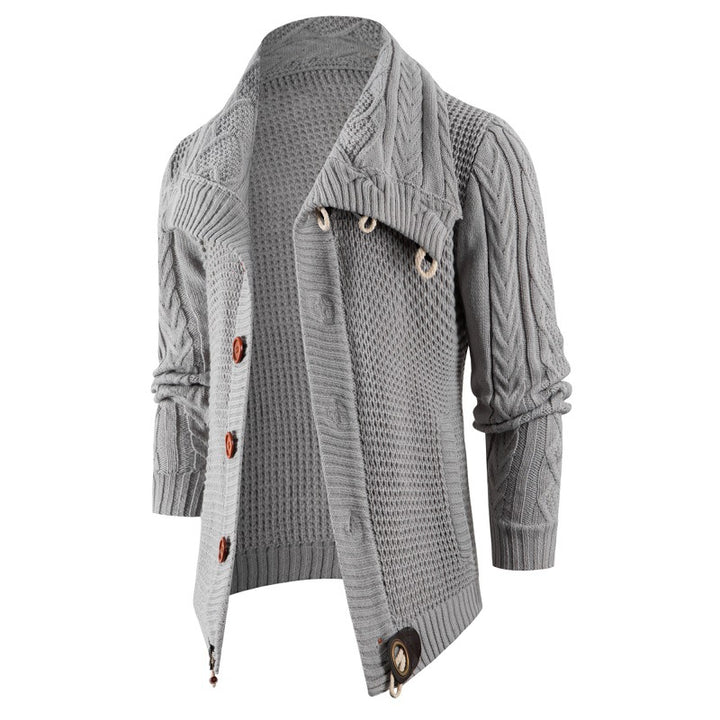 Thick knit jacket for men with foldable collar Lune London