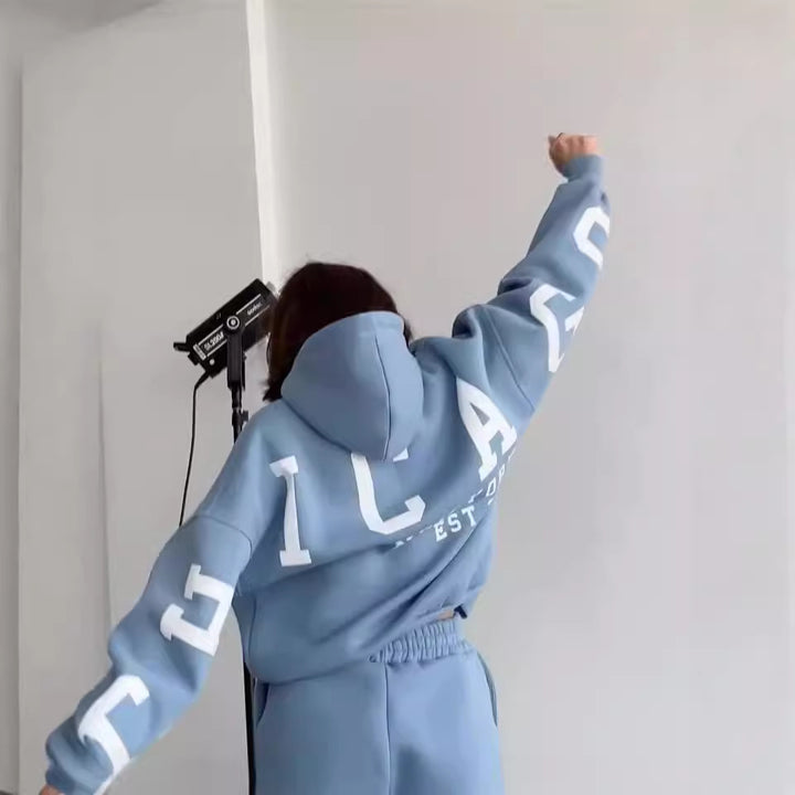 Ladies oversized tracksuit with hood and elastic cuffs Lune London