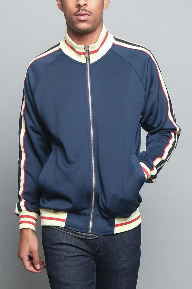 Sport jacket for men with contrasting color accents and a high-quality zipper Lune London