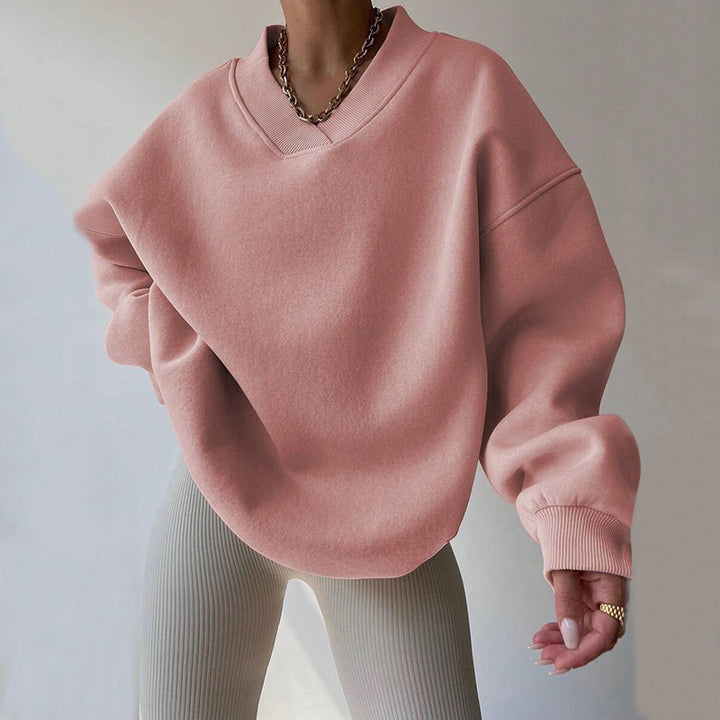 Oversized sweatshirt for women with deep V-neck and relaxed fit Lune London