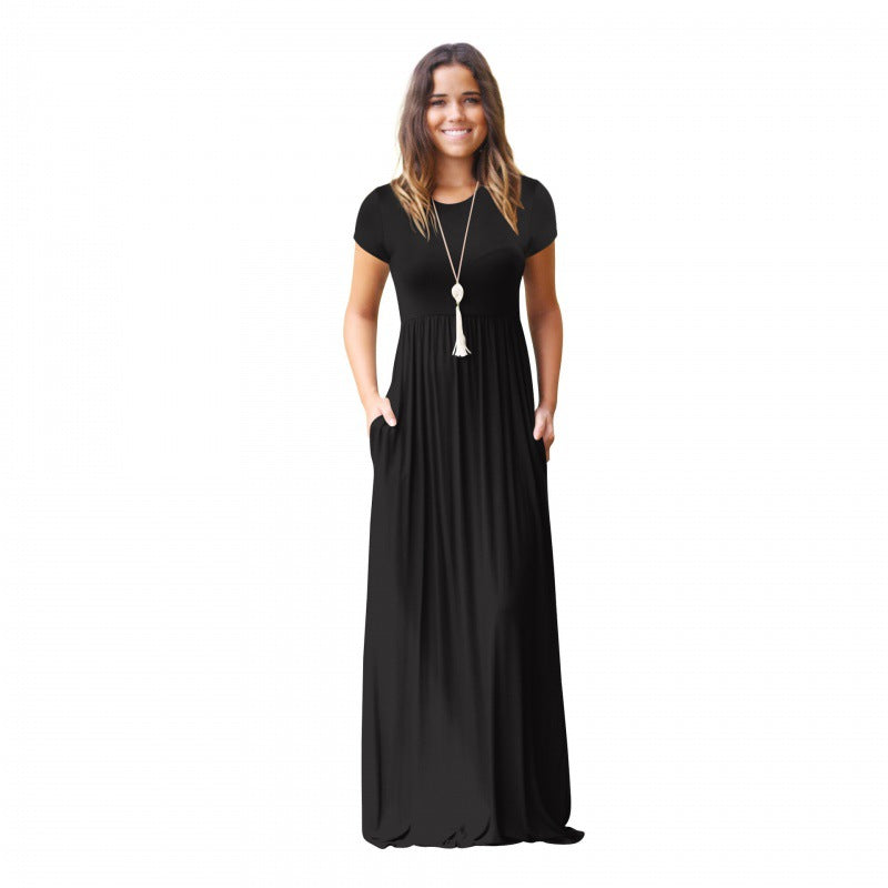 Robe maxi femme avec poches pratiques et coupe fluide à la mode Chic & Stil