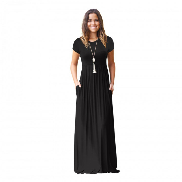 Robe maxi femme avec poches pratiques et coupe fluide à la mode Chic & Stil
