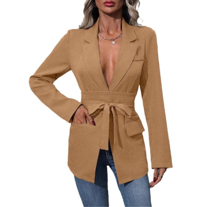 Elegant blazer jacket for women with waist belt and practical pockets Lune London