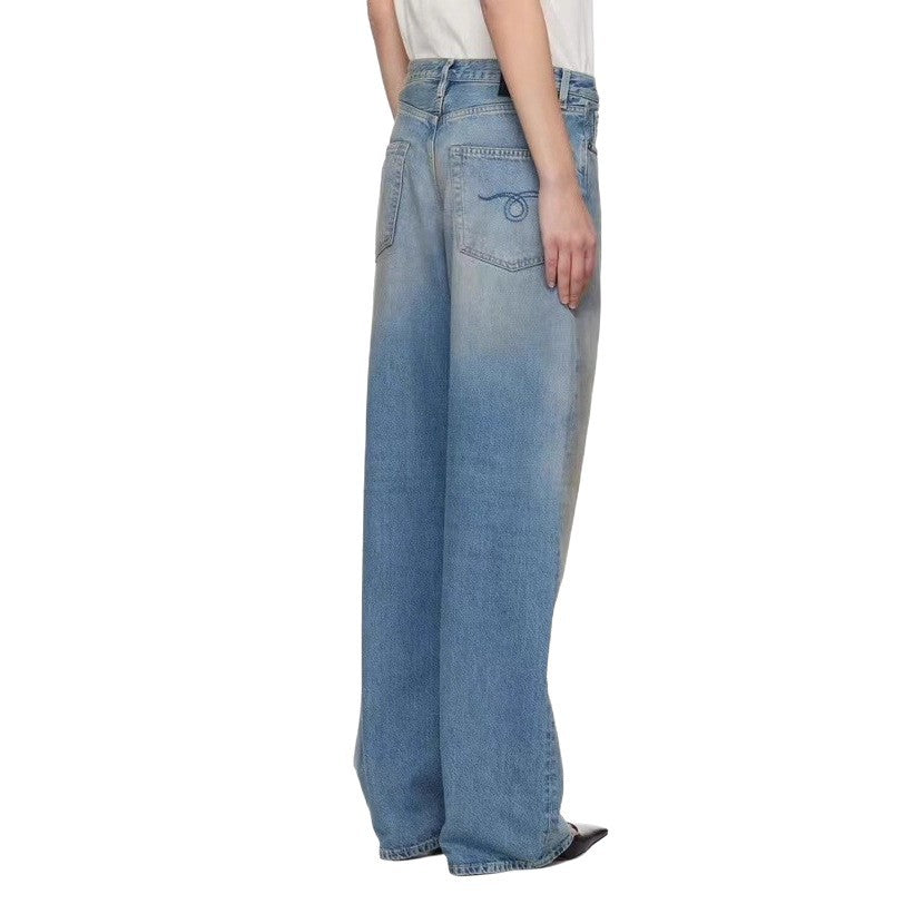 Women's denim jeans, loose fit, high waist and elegant wash Lune London