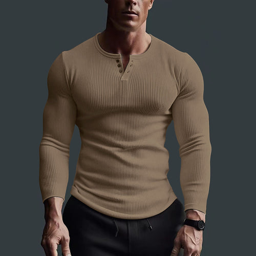Long Sleeve Button-Up Shirt for Men with Modern Rib Design Lune London