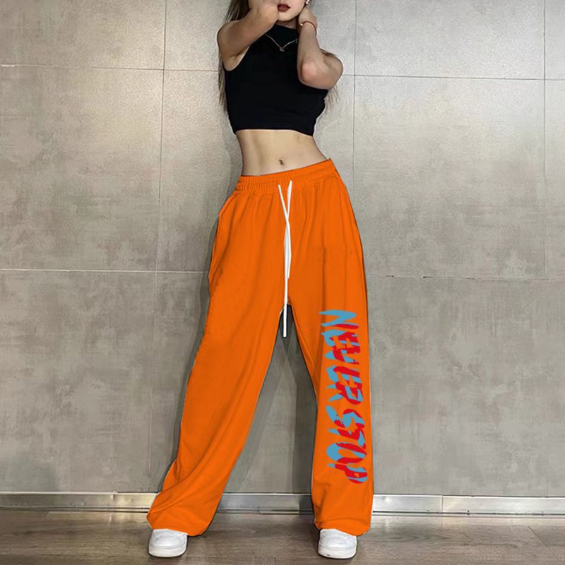 Women’s leisure pants with elastic waistband and creative print Chic & Stil