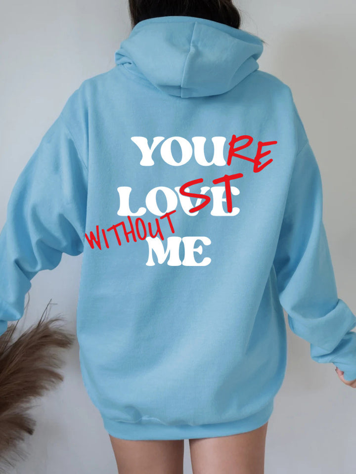 Women Oversized Hoodie with Inspirational Print Lune London