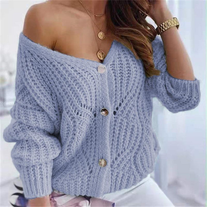 Cardigan en tricot épais pour femmes avec un design ouvert avantageux et des détails de boutons décoratifs Chic & Stil