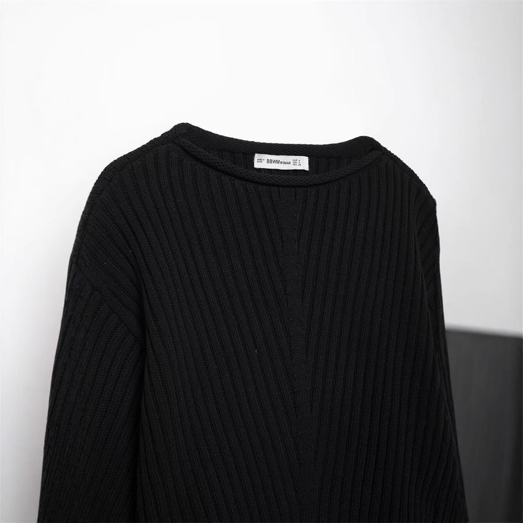 Pull-over tricot cropped pour femmes avec design texturé Lune London