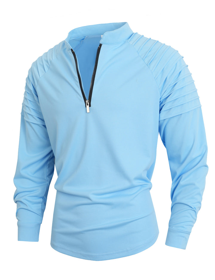 Modern men's long sleeve sport shirt with zipper closure and structured design Lune London