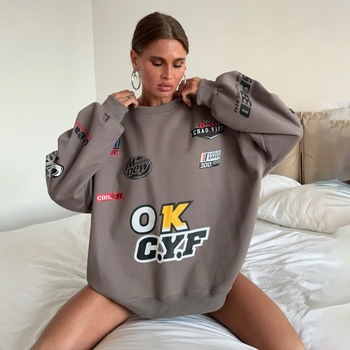 Oversized sweatshirt for women with eye-catching graphic design and relaxed fit Lune London