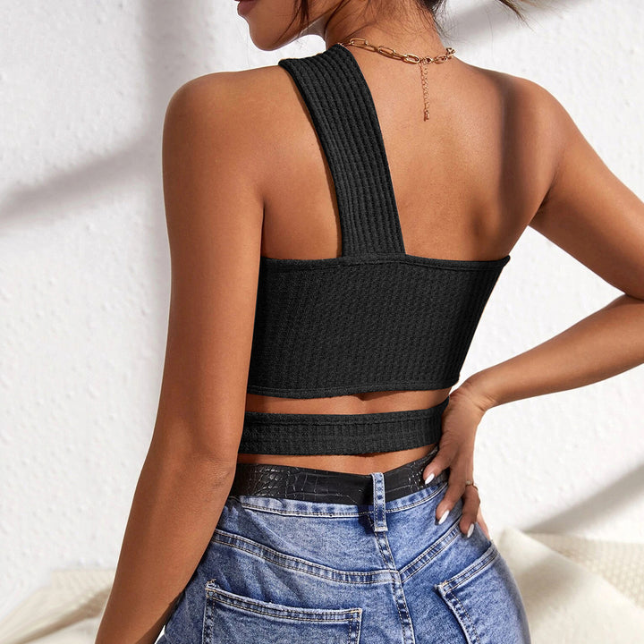 Short top for women with asymmetrical cut and side cut Chic & Stil