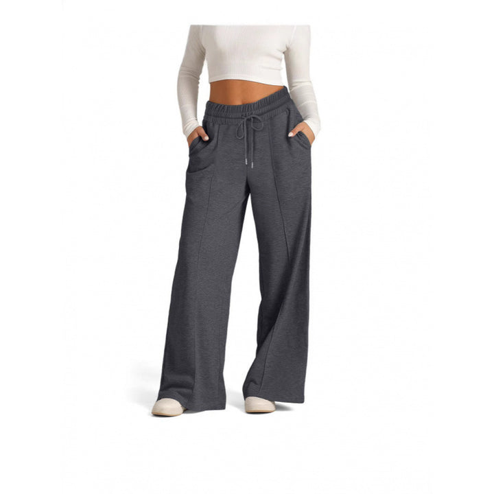 Women’s wide jogging pants with elastic waistband and side pockets Lune London