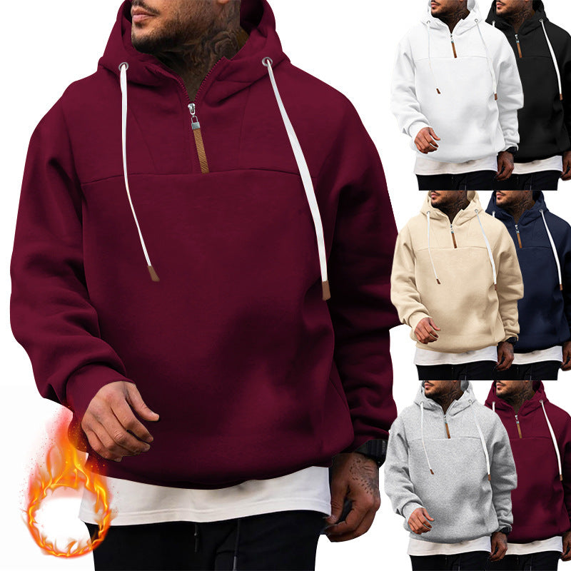 Fashionable men's hoodie with innovative zip closure and practical drawstrings Lune London