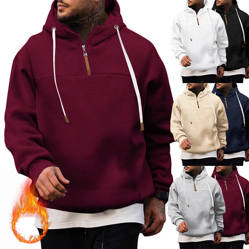 Fashionable men's hoodie with innovative zip closure and practical drawstrings Lune London