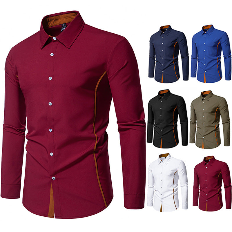Lune London | Men's Long Sleeve Shirt with Contrast Stitching and Modern Cut
