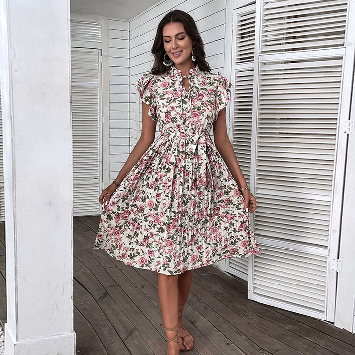 Elegant floral wrap dress for women with adjustable waist Lune London