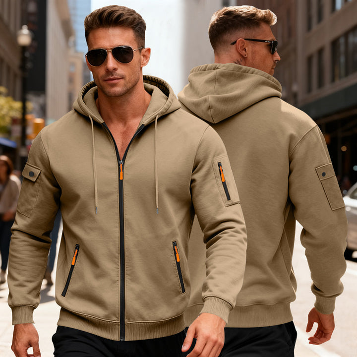 Men's sporty hooded jacket with zip pockets and modern cut Lune London
