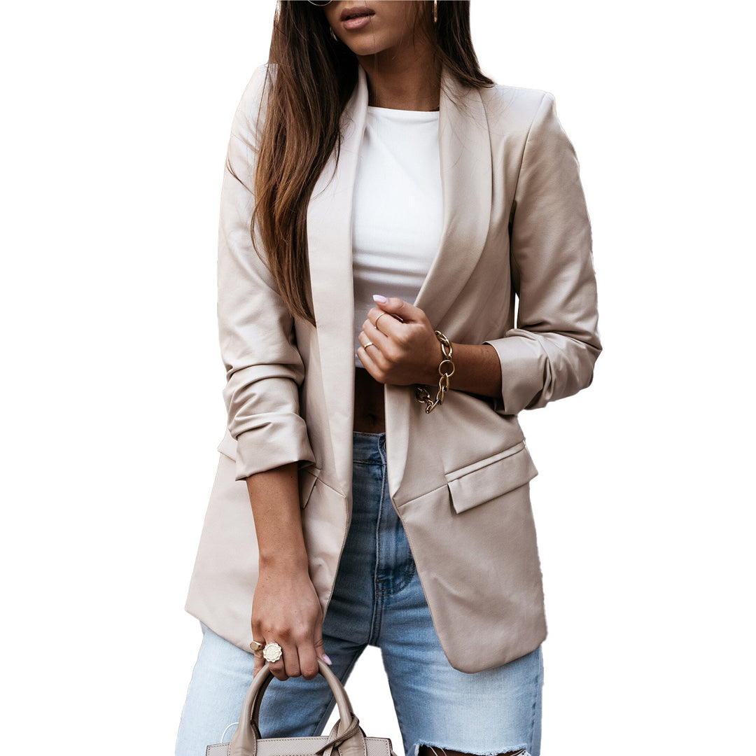 Ladies Elegant Leather Blazer with Modern Cut and Functional Design Lune London