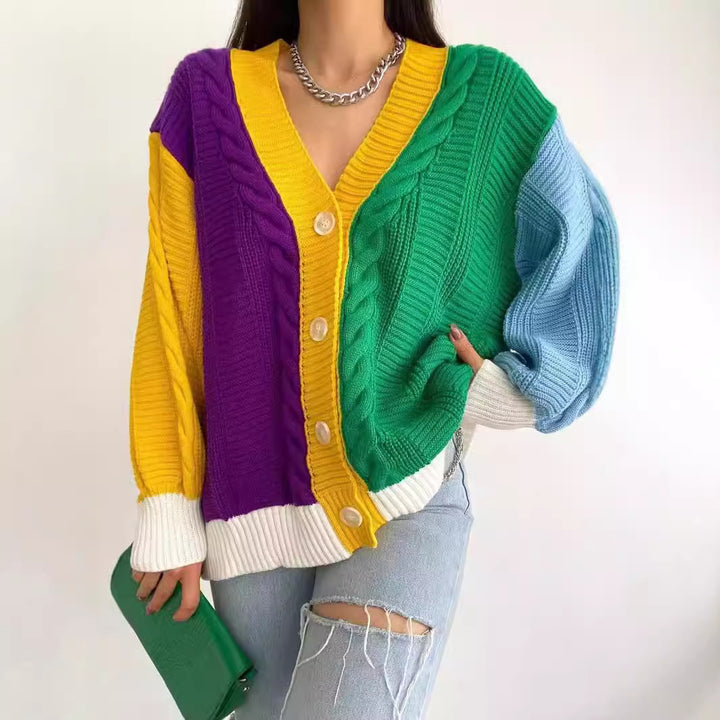 Ladies colorful vest with braided details Lune London