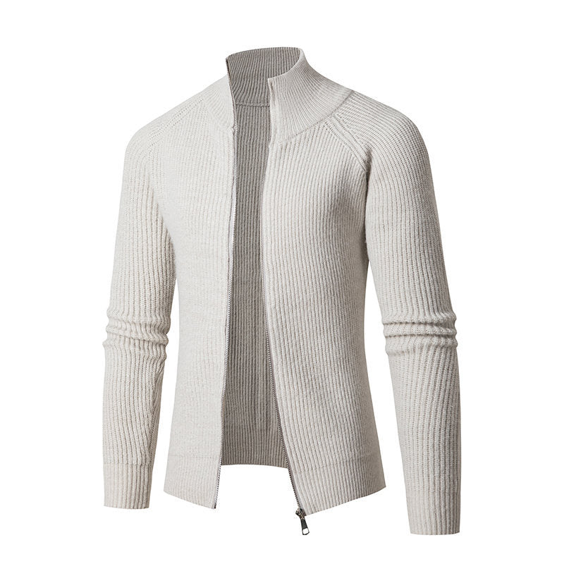 Men's knitted jacket with full zip and high collar Lune London