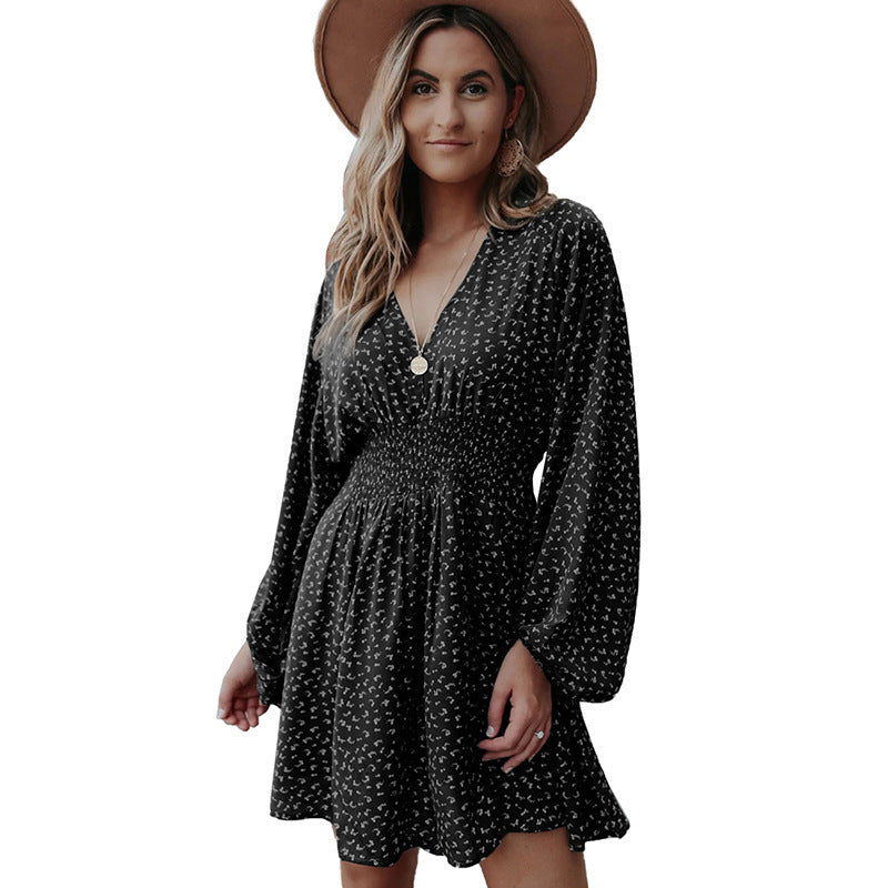 Dress women with V-neck and elegantly draped Lune London