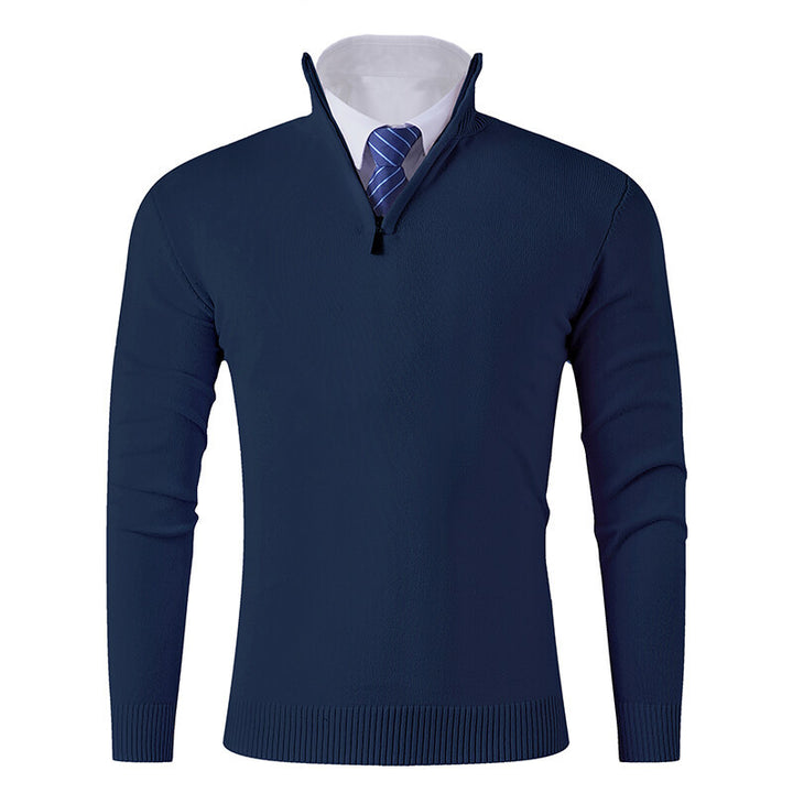 Men's knit sweater with modern zipper and elastic hem Lune London