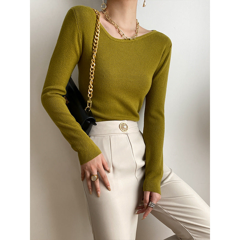 Ladies long-sleeve shirt with fine rib structure Chic & Stil