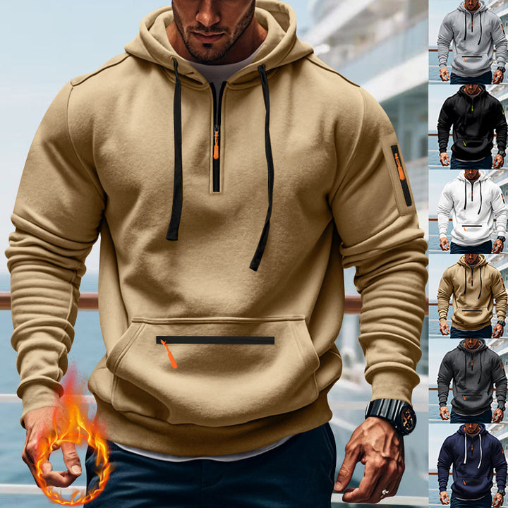 Men's sporty hoodie with practical zip pockets Lune London