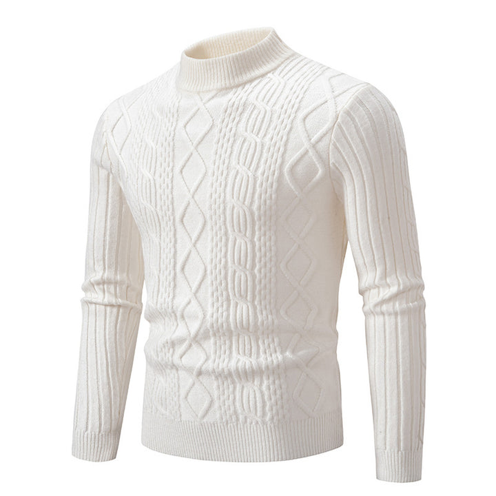 Men's turtleneck sweater with textured rib design Lune London