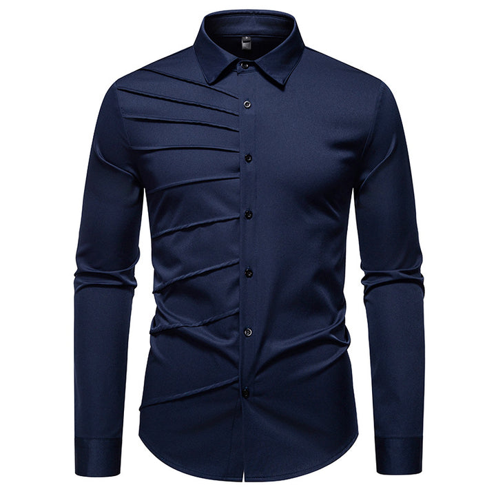Trendy long sleeve shirt for men with an original pleat design Lune London