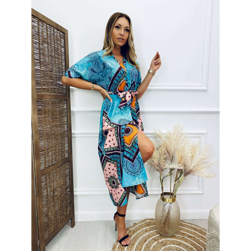 Women Bohemian Wrap Dress Lune London
