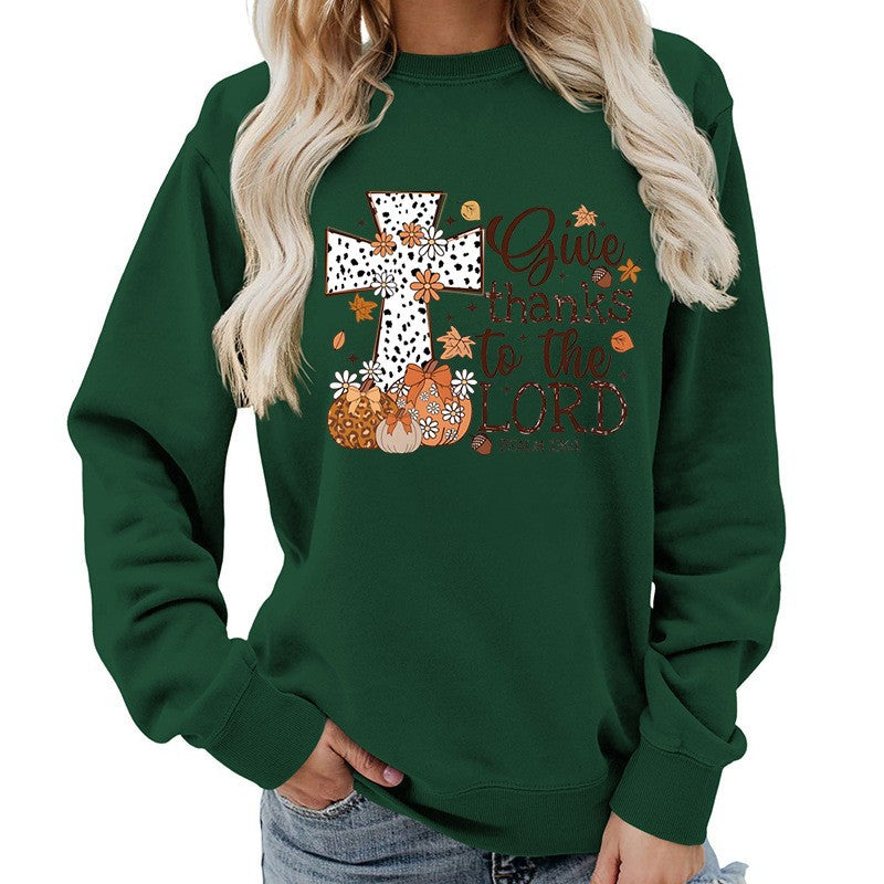 Sweat-shirt pour femmes avec impression croisée créative et design automnal Chic & Stil
