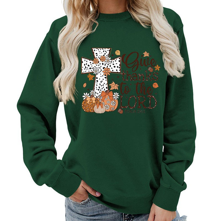 Sweat-shirt pour femmes avec impression croisée créative et design automnal Chic & Stil
