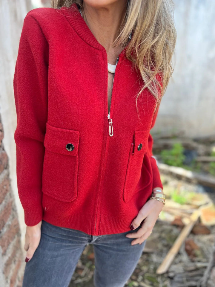 Fleece jacket for women with practical pockets and zipper Lune London