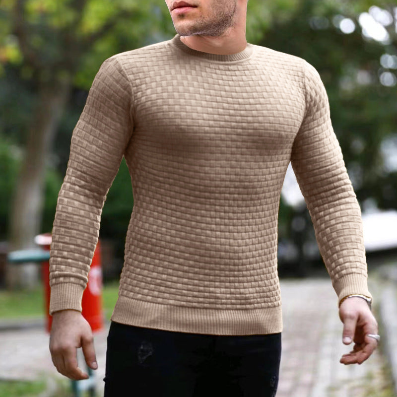 Structured round neck sweater for men Lune London