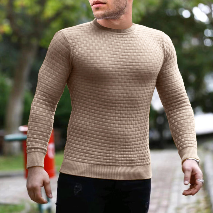 Structured round neck sweater for men Lune London