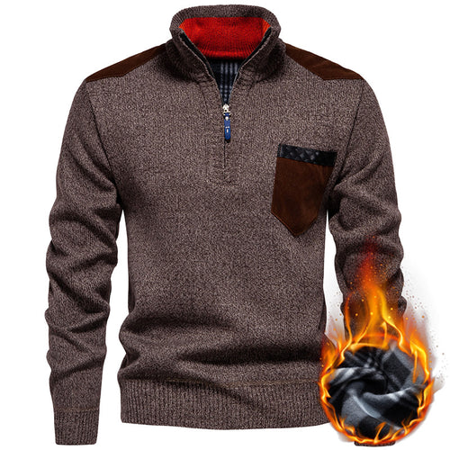 High-quality pullover for men with a high collar and zipper Lune London