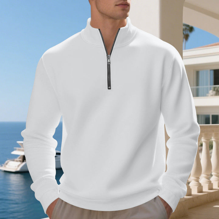 Sporty pullover for men with half-zip and breathable structure Lune London