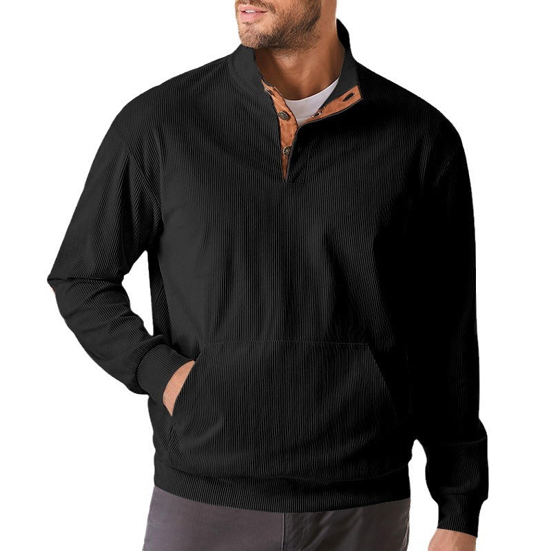 Men's highly functional sweatshirt with a high collar and practical kangaroo pocket Lune London