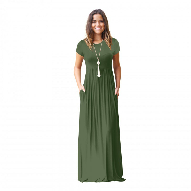 Robe maxi femme avec poches pratiques et coupe fluide à la mode Chic & Stil