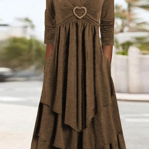 Casual layer dress for women with heart-shaped detail and pockets Lune London