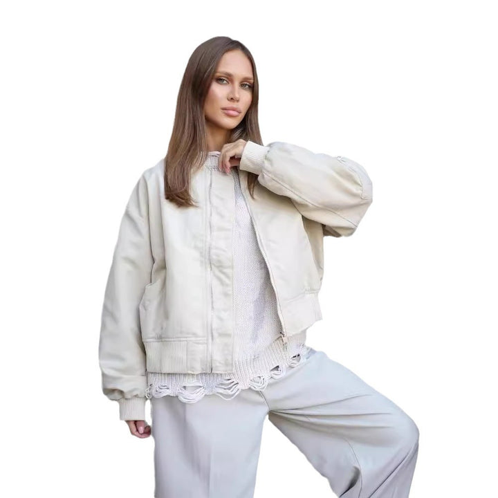 Casual oversized sweater for women with trendy ripped details and a creative color gradient Lune London
