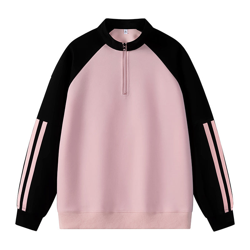 Lune London women's sweatshirt with high collar and half-zip closure